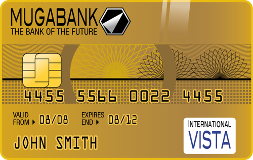 Golden Credit Card Clipart