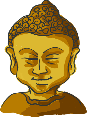 Drawing Of Golden Buddha'S Head Clipart