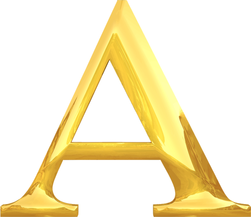 Letter A In Gold Clipart