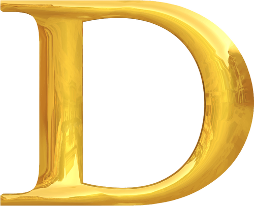 Gold Typography D Clipart