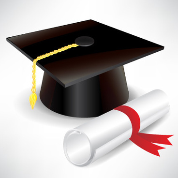 Graduation Hat Graduation Cap And Diploma Vector Clipart