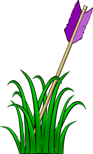 Arrow In The Grass Clipart