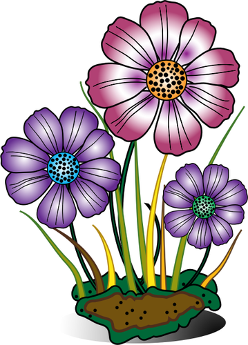 Flowers In Sponge Clipart