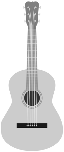 Grayscale Acoustic Guitar Clipart