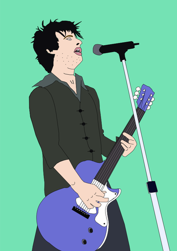 Male Singer Playing Guitar Clipart