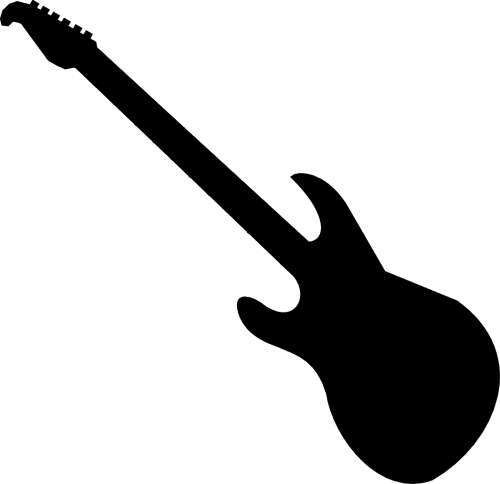 Electric Guitar Black And White Image Png Clipart
