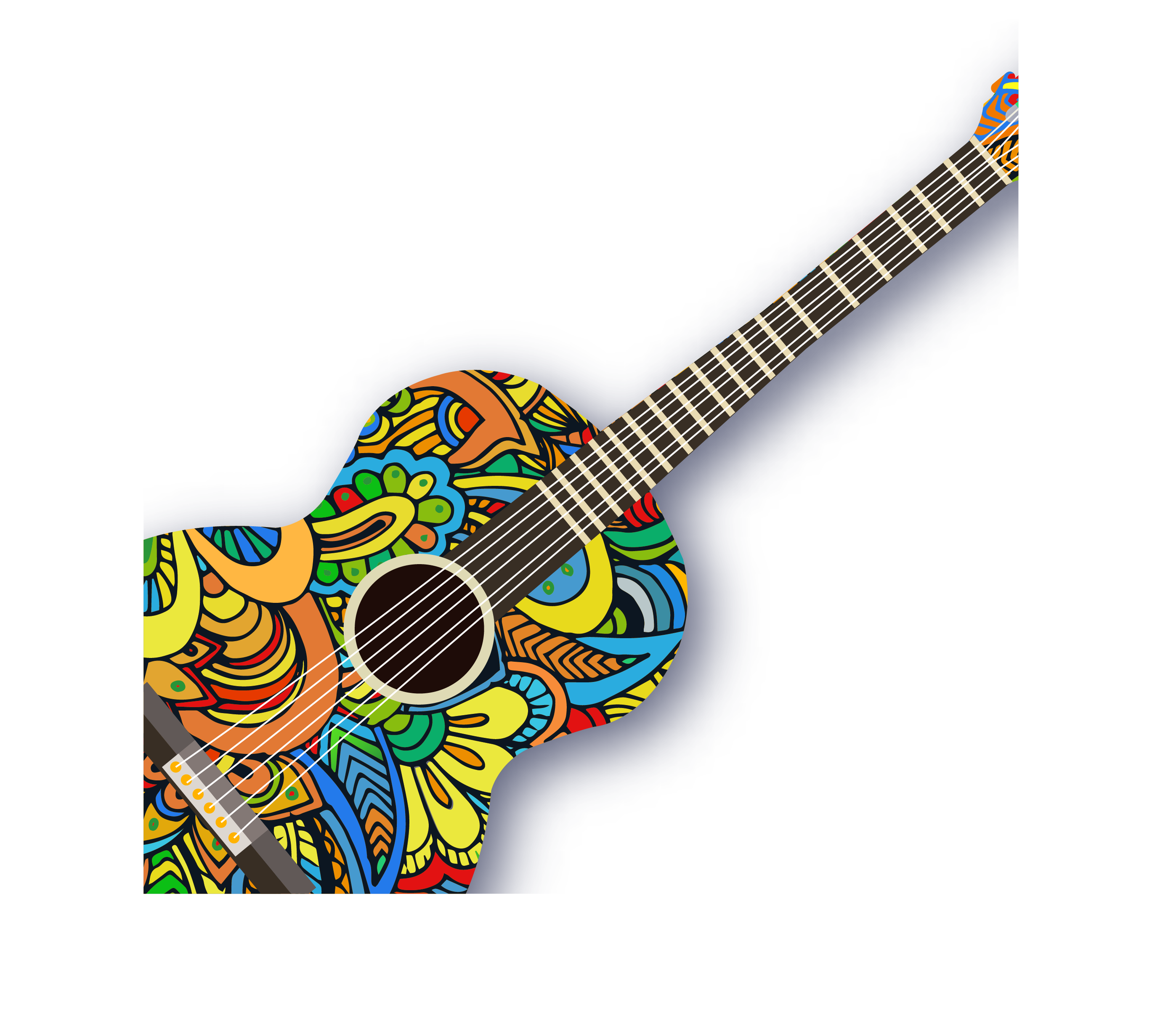 Ukulele Pattern Creative Guitar Vector Acoustic Clipart