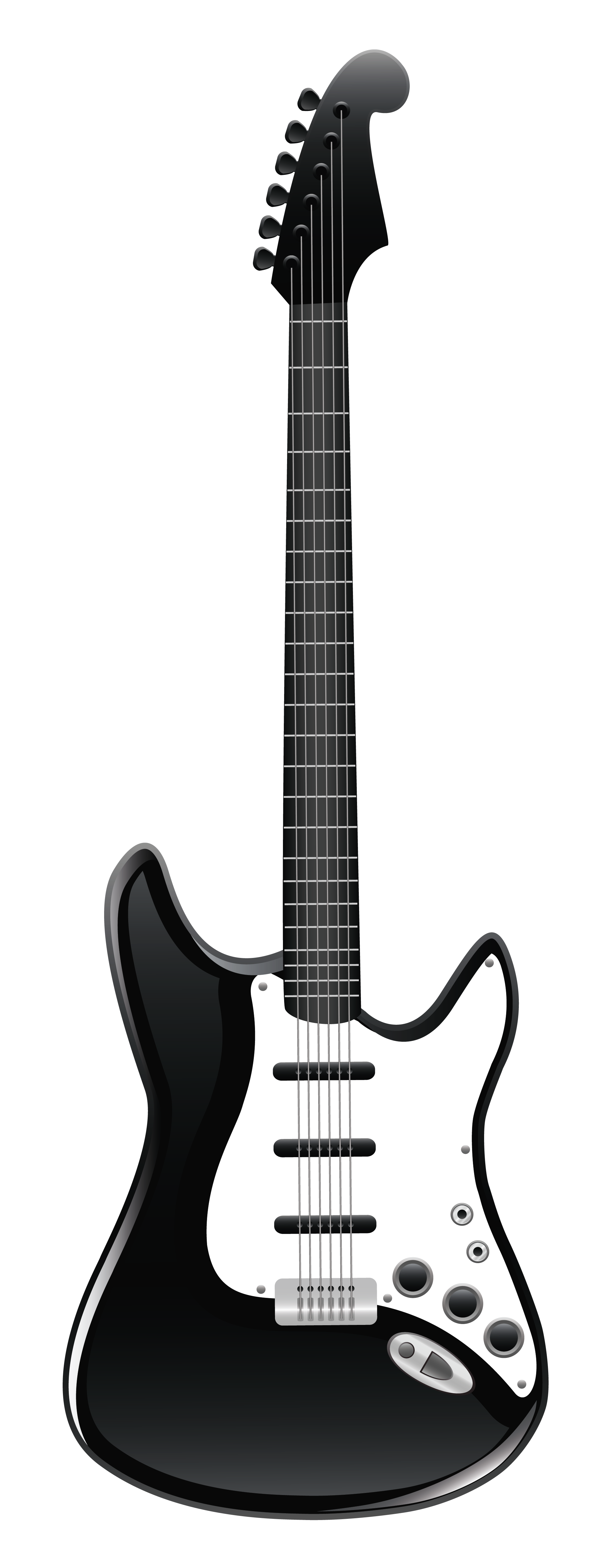 Guitar And White Black Free HD Image Clipart