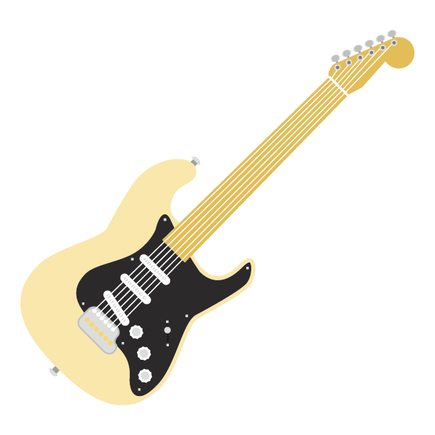 Electric Stratocaster Fender Cartoon Guitar Instrument Musical Clipart