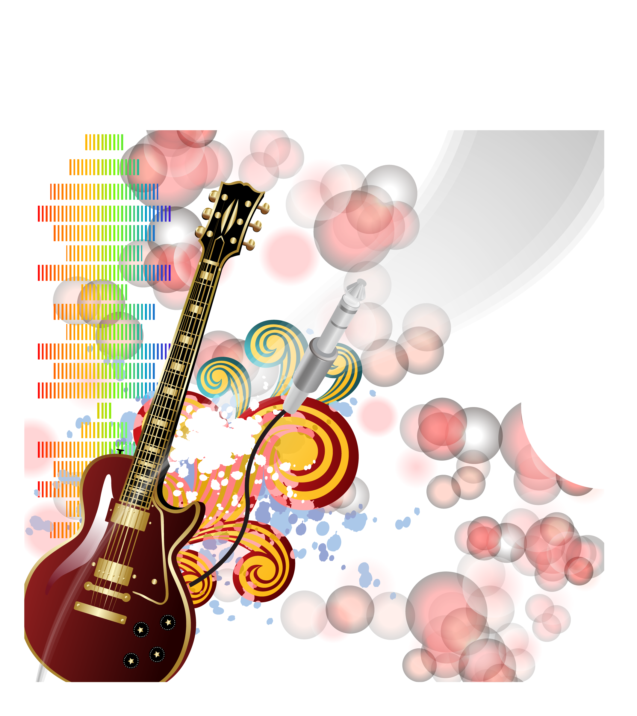 Sound Pink Microphone Guitar Vector Acoustic Clipart
