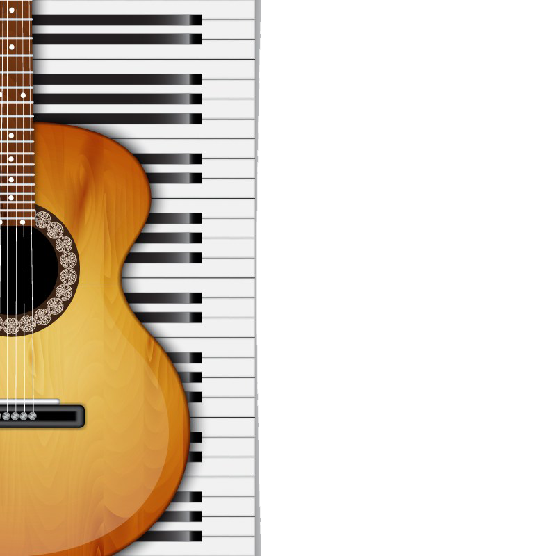 And Fashion Electric Guitar Instrument Keyboard Acoustic Clipart