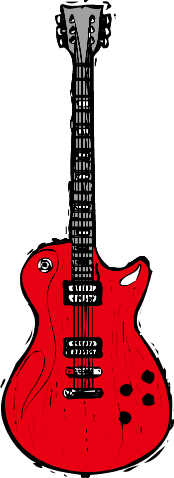 Electric Photography Illustration Guitar Vector Cartoon Red Clipart