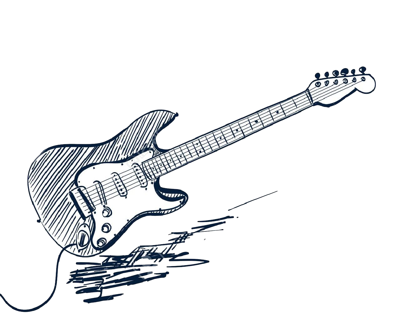 Sketch Electric Guitar Vector Graphics Drawing Clipart