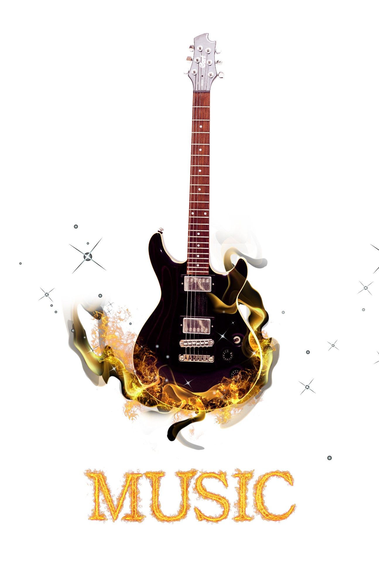 Guitar Instrument Burn Electric Musical Free Transparent Image HD Clipart