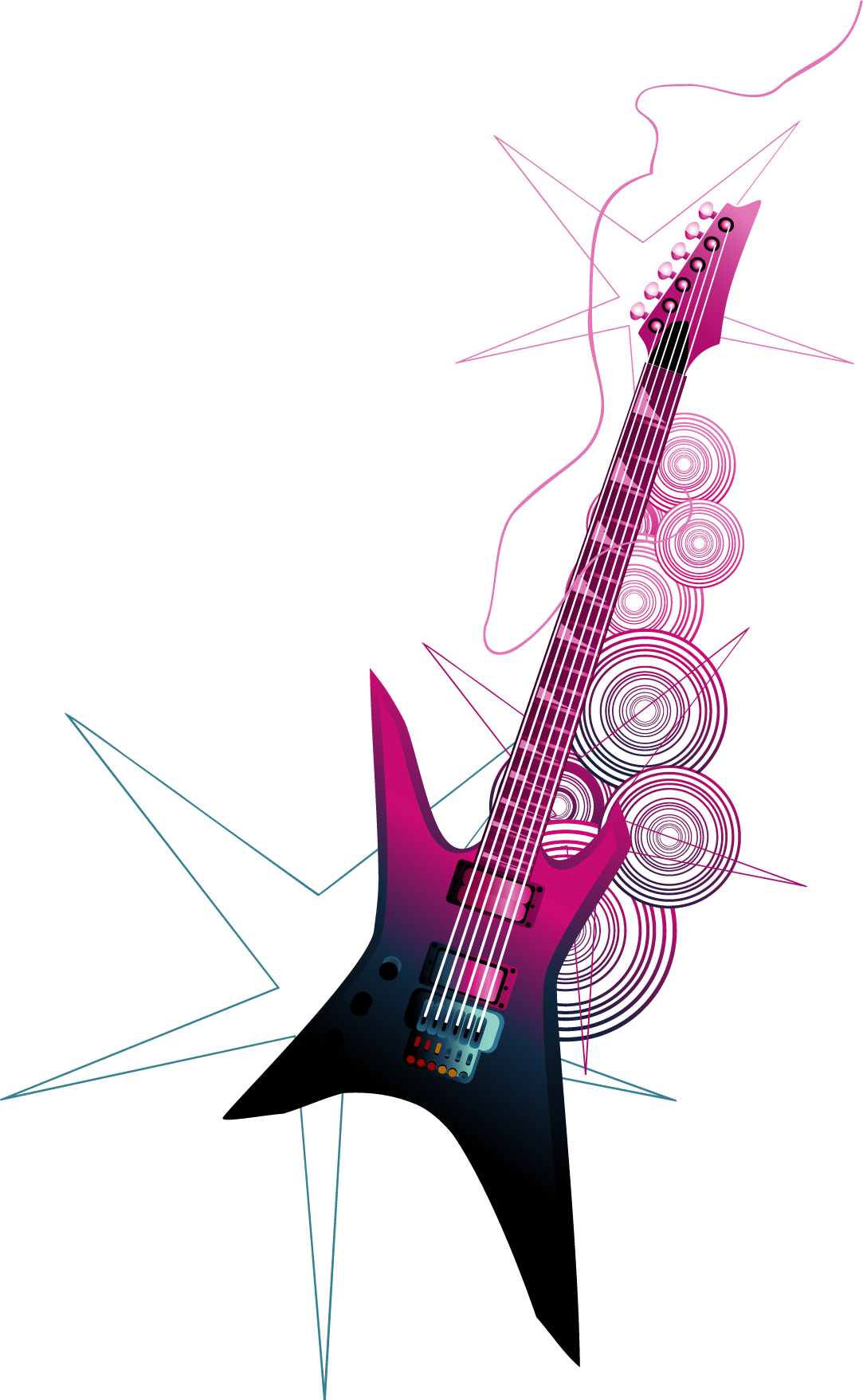 Guitar Painted Vector Electric Free Download PNG HD Clipart