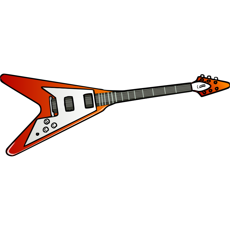 Picture Electric Of Flying Guitar Gibson Cartoon Clipart
