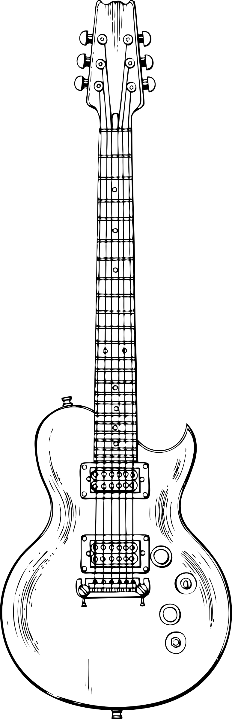Electric Guitar Les Paul Gibson Drawing Clipart