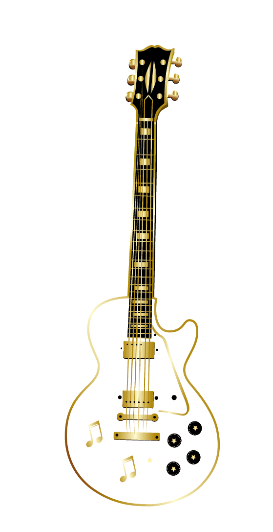 Golden Vector Custom Guitar Instrument Les Paul Clipart