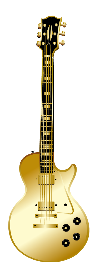 Guitar Golden Vector Musical Instrument PNG Download Free Clipart
