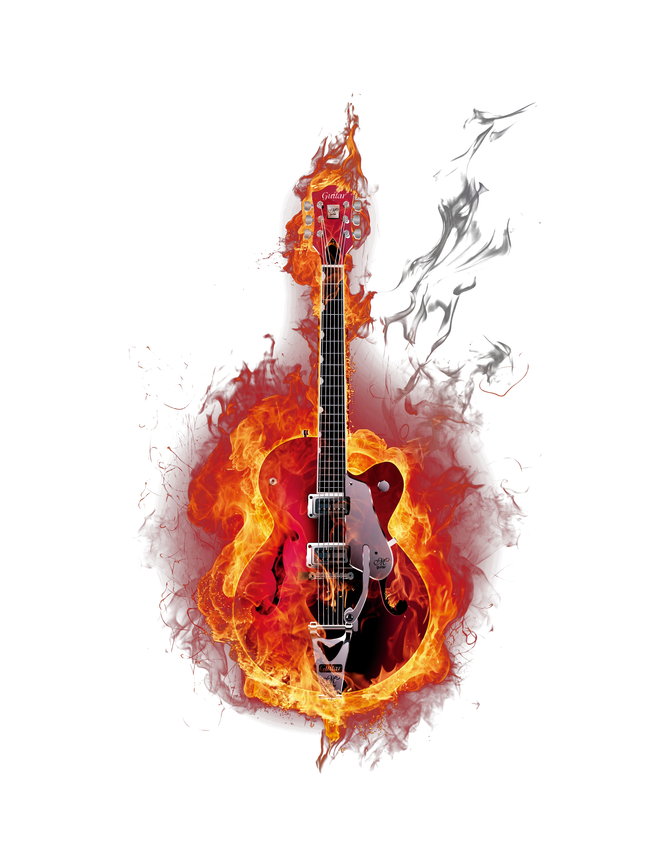 Le Burning Humour Allumer Illustration Guitar Feu Clipart