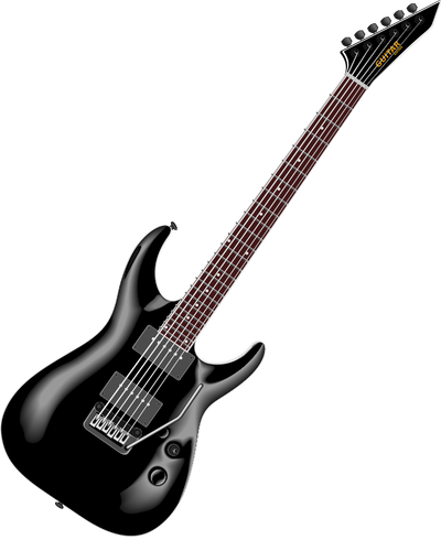 Bass Guitar With Six Strings Clipart