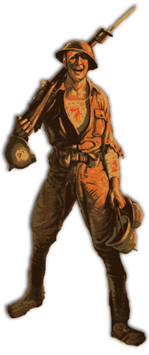Of Soldier With Rifle. Clipart