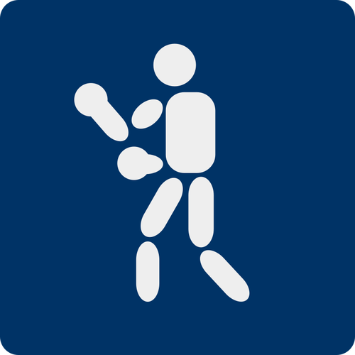 Of Boxing Sport Blue Pictogram Clipart