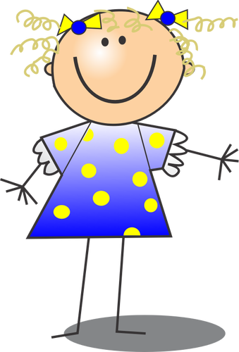 Of Smiling Female Stick Figure Clipart