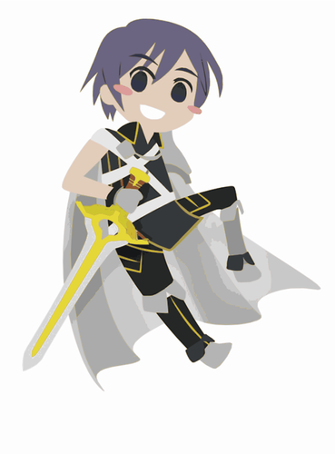 Smiling Boy With Sword Clipart