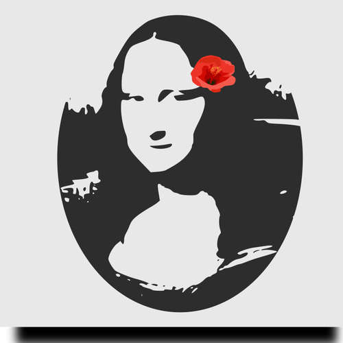 Mona Lisa With Hibiscus Clipart