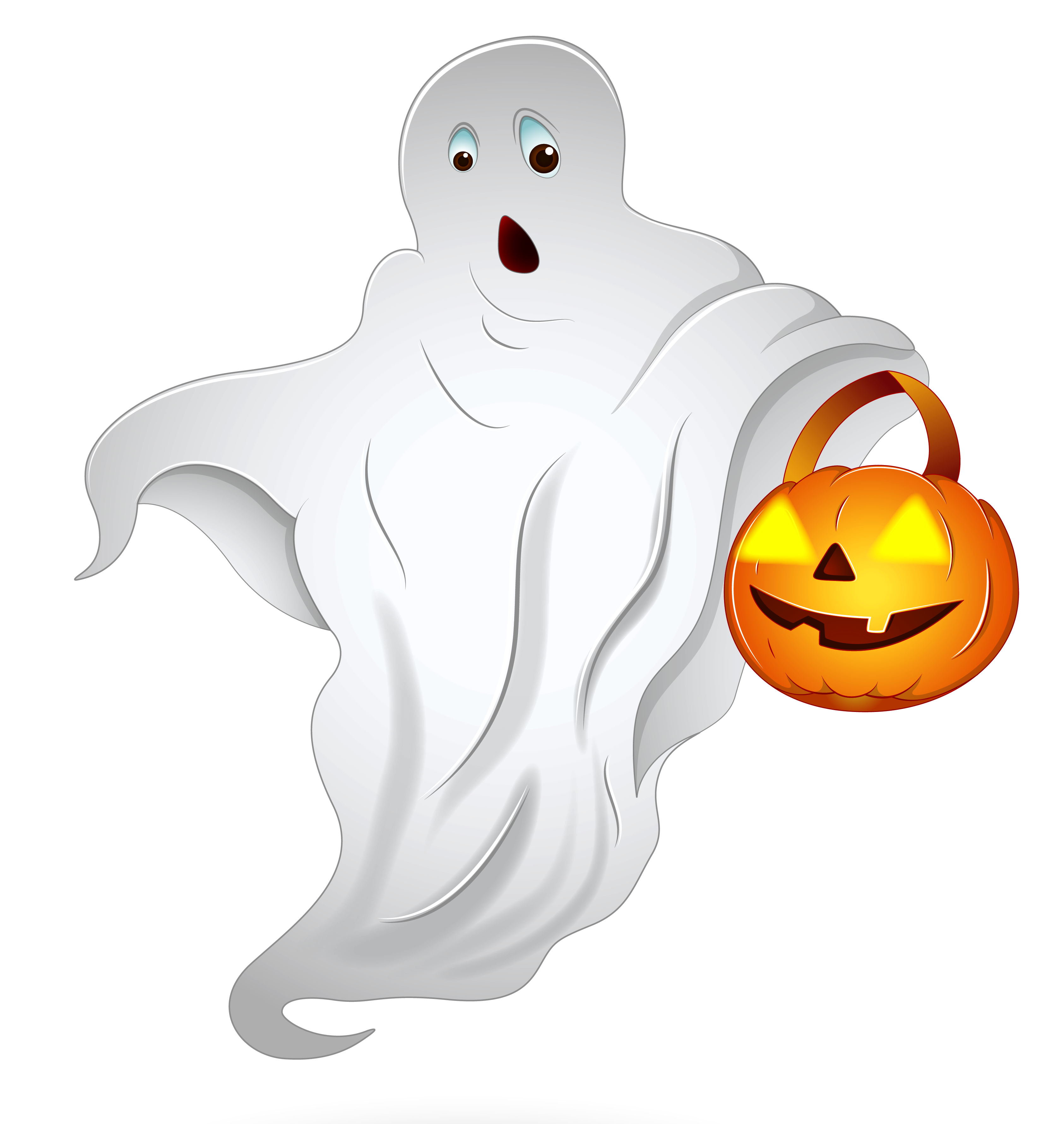 Download Clipart Icon - Ghost Halloween Jack-O'-Lantern Basket With Pu...