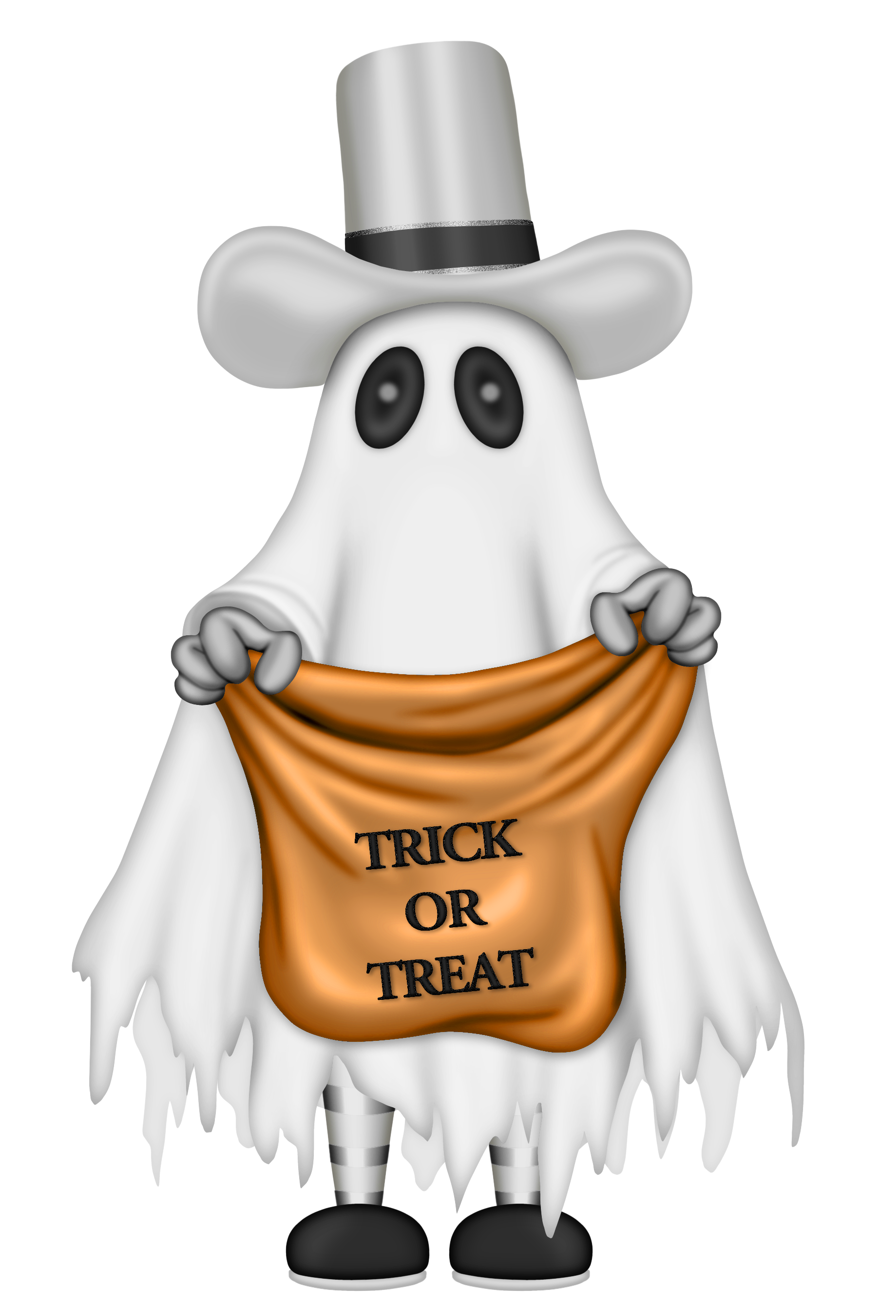Ghost Trick Halloween Spooktacular Bag Trick-Or-Treating Treat Clipart
