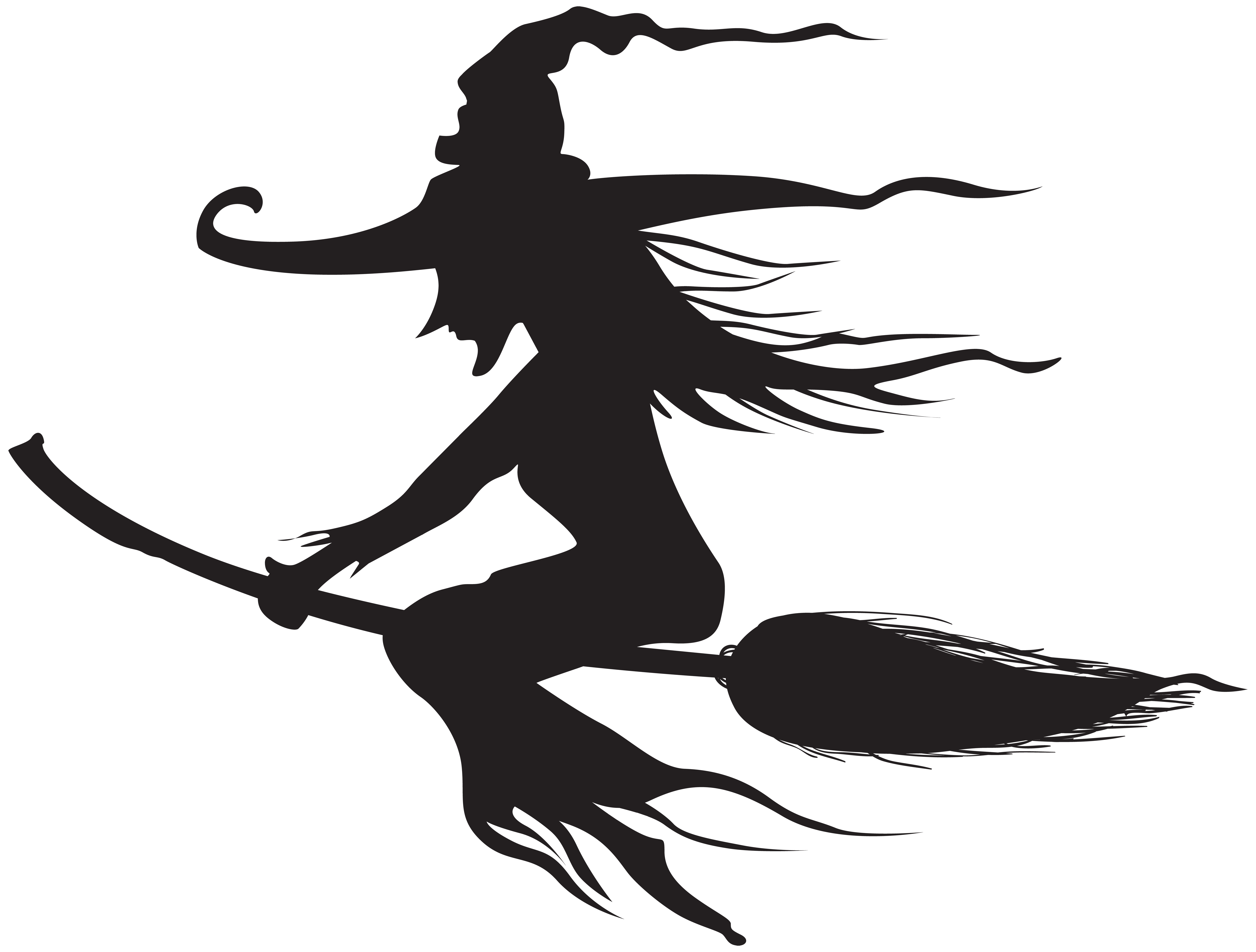 Silhouette Witch Halloween Witchcraft PNG Free Photo Clipart