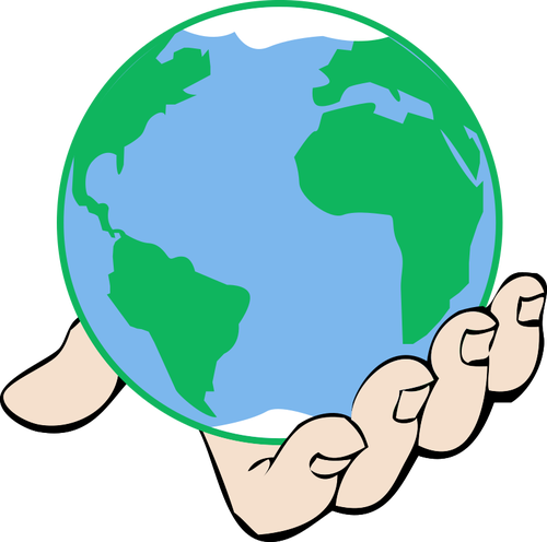 Big World In Hand Clipart