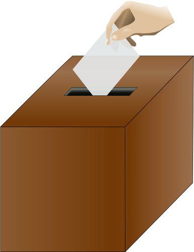 Of Ballot Box With Hand Putting In A Ballot Paper Clipart