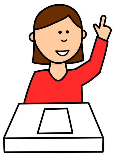Female Student Asking A Question Clipart