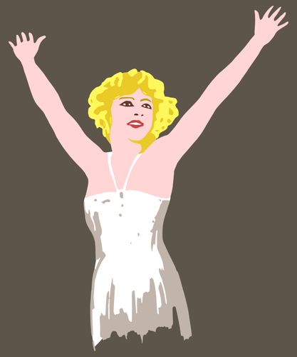 Pin-Up Lady With Blond Hair Clipart