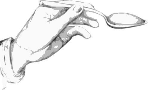 Hand Holding A Spoon Clipart
