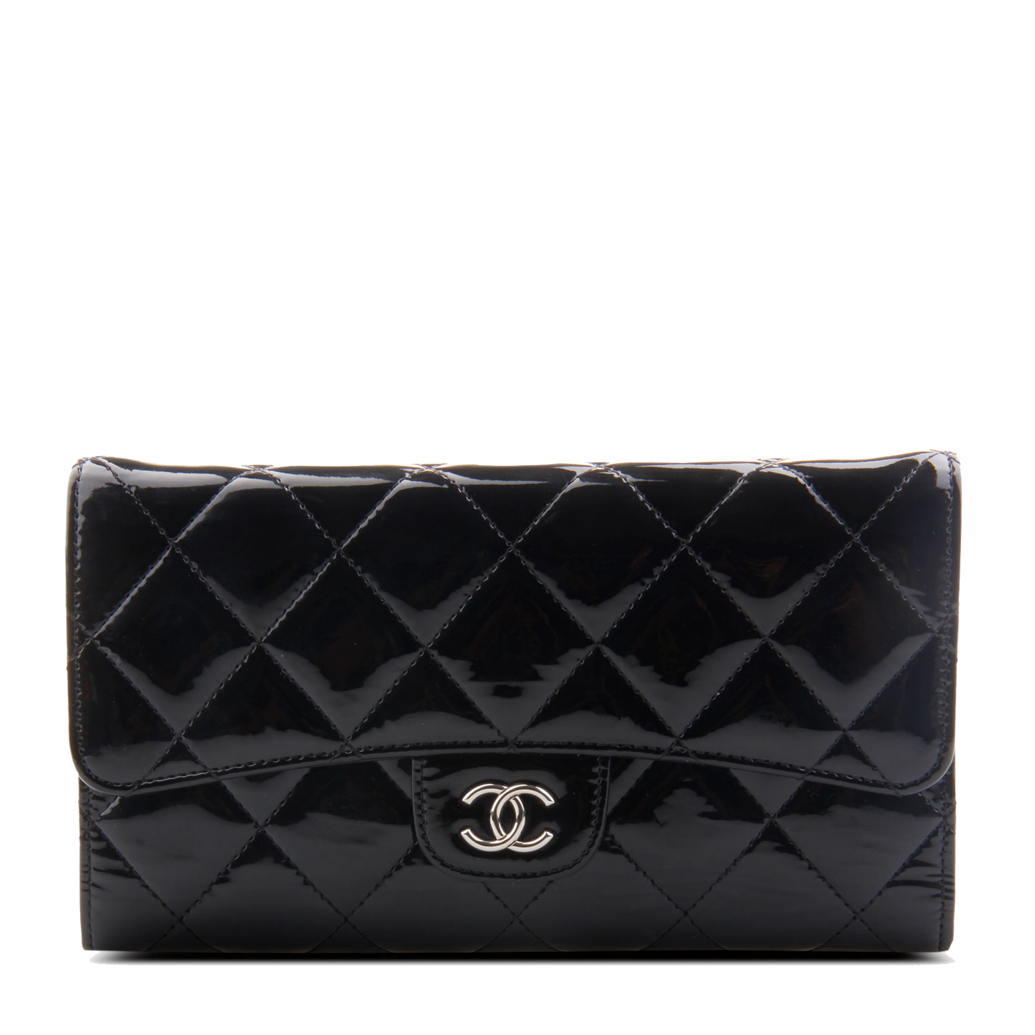 Patent Leather Purse Wallet Black Handbag Chanel Clipart
