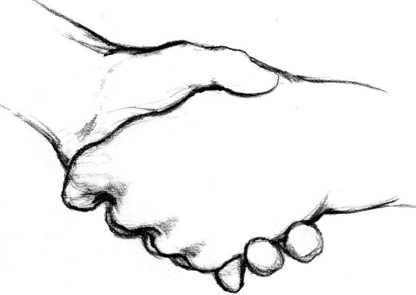 Drawing Of A Handshake Hd Photo Clipart