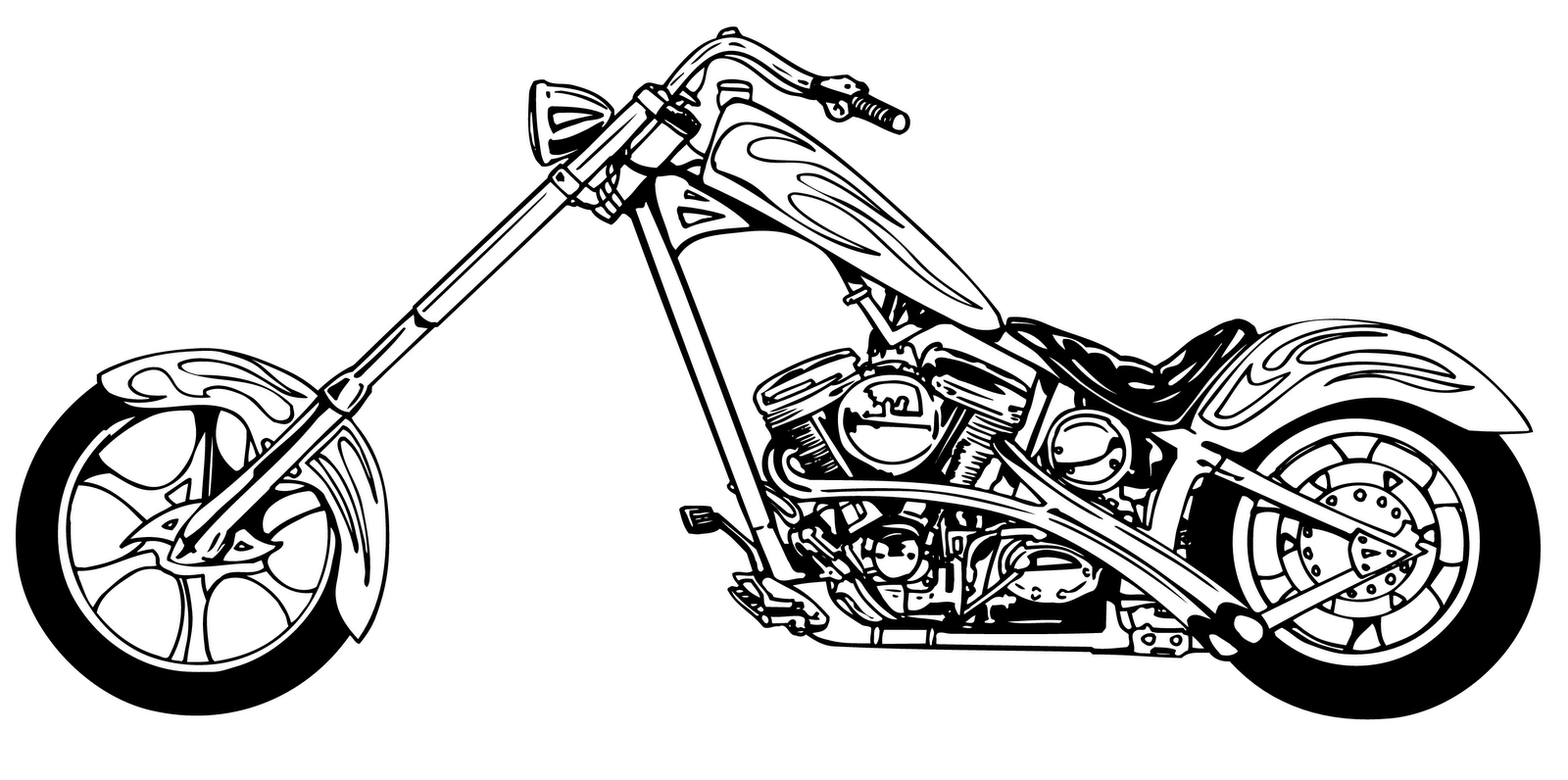 Harley Davidson Harley Motorcycle Black And White Clipart