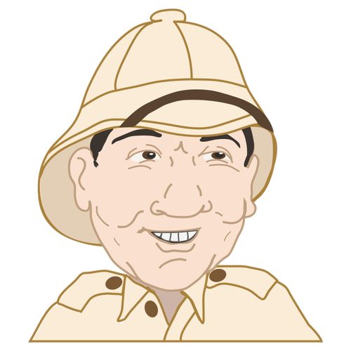 Man With Salacot Hat Clipart