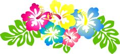 Luau Hawaiian Flower Tropical Plants Vector Clip Clipart