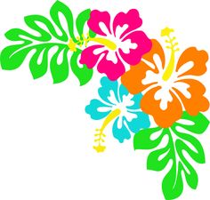Hawaiian Flower Tropical Plants Vector Clip Clipart