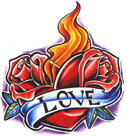 Heart With Flames Heart Tattoos Love And Clipart