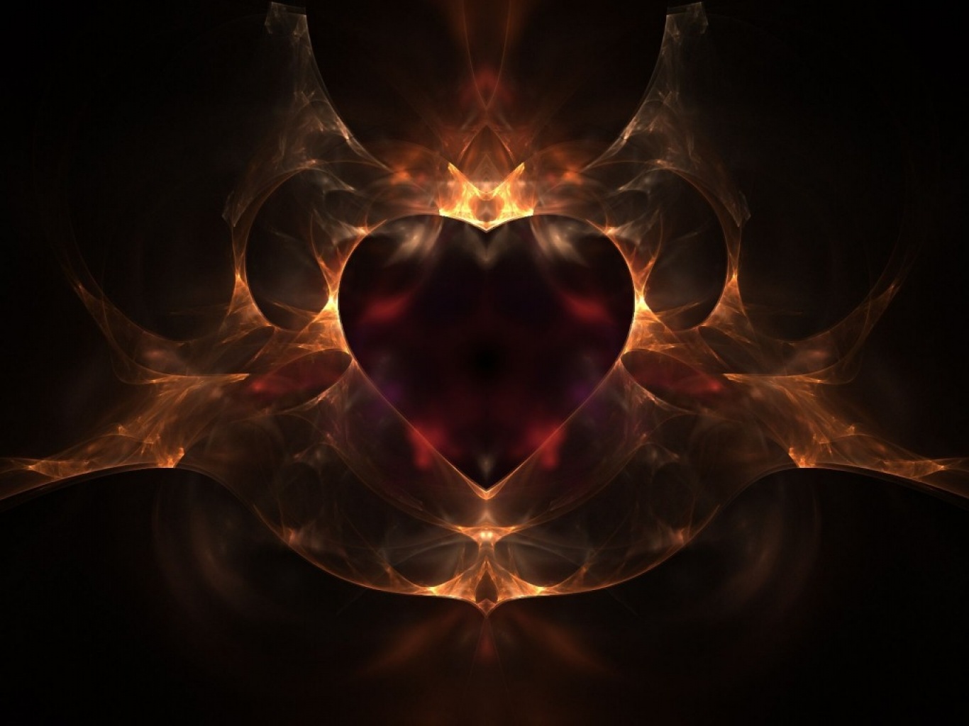 Heart With Flames Heart On Fire Black Clipart
