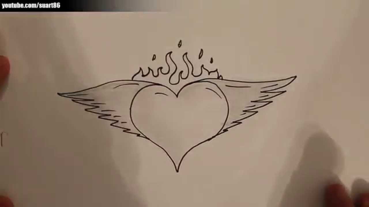 Heart With Flames How To Draw A Clipart