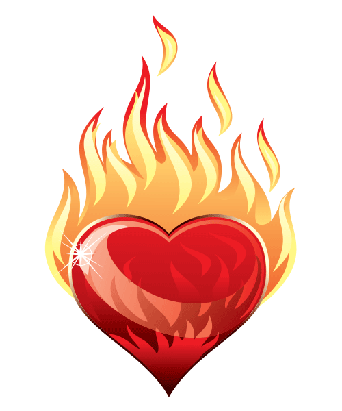 Heart With Flames Heart A Blaze Facebook Clipart