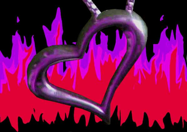 Heart With Flames Heart In Purple Flames Clipart