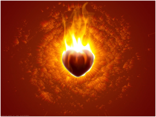 Heart With Flames Heart Up In Flames Clipart